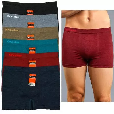 3 Mens Microfiber Boxer Briefs Underwear Seamless Compression Knocker One Size ! • $15.89