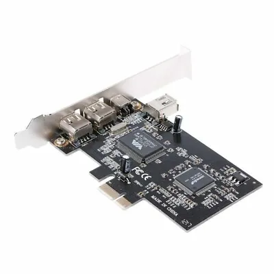 Firewire Card Adapter PCI-e 1X IEEE 1394A 4 Port(3+1) With 6 Pin To 4 Pin IEEE 1 • £12.95