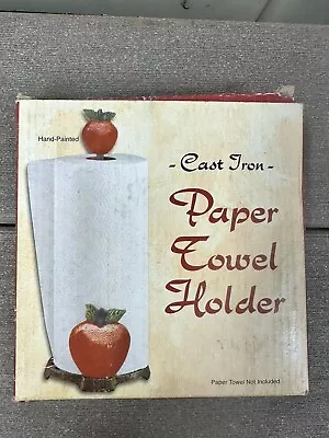 Vintage Paper Towel Holder Hand Painted Cast Iron Apple Giftco • $18.99