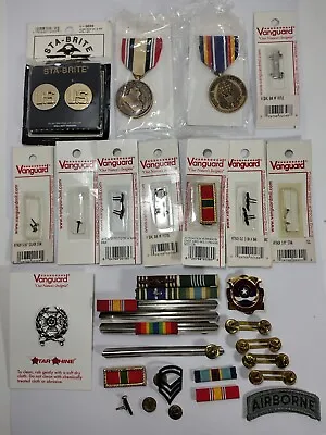 Military Patch Rank Uniform Insignia Ribbon Medal Lot Sta-brite Vanguard  • $16