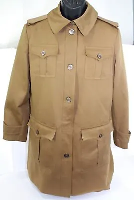 Vintage 70s Alligator Water Repellant Trench Coat Over Coat Spy Jacket Womens 16 • $49.25