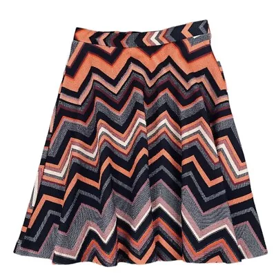 ECI NEW YORK Elastic Waist Retro Lines Midi A-Line Flare Skirt Women Small • $14.98