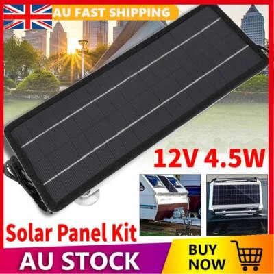 $25.89 • Buy 4.5W Solar Panel Kit Trickle Charger 12V Battery Charge RV Boat Car Jump Starter