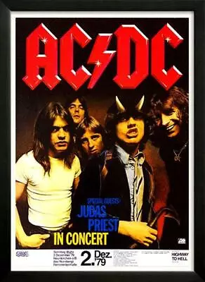 $51 • Buy AC DC Rock Concert Poster Highest Quality Framing