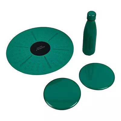 NEW! Lomi Fitness Set Balance Board Gliding Discs & Water Bottle Emerald Green • $26.95