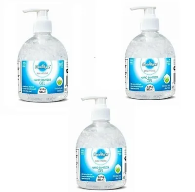 Hand Sanitiser Gel Instant 3 X 500 Ml Kills 99.9% Bacteria And Germs 70% Alcohol • £5.95