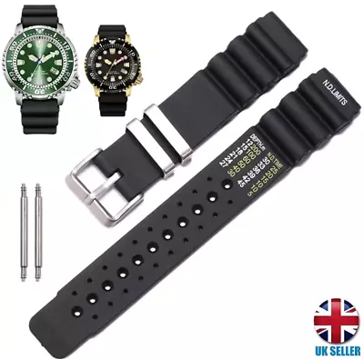 Orien Seiko Compatbile Black Rubber Diver Watch Strap Sport Band 20-22-24mm • £6.39