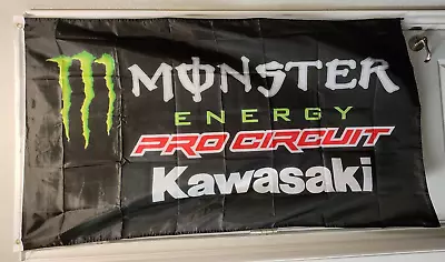 Monster Energy Pro Circuit Kawasaki 3x5 Ft Mancave Garage Flag MX/SX • $13