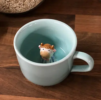 Highland Cow PeekaBoo Mug | Cute Ceramic Farm Animal 3D Coffee Tea Cup Kids Gift • £14