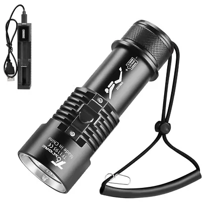 9000lm Underwater LED Diving Flashlight Waterproof Rechargeable Scuba Torch Lamp • $26.98