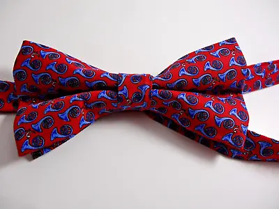 Musical French Horn Red Pre-tied Adjustable Bow Tie For Men • $10.49