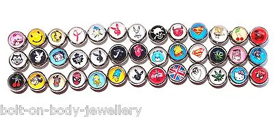 Tongue Bar Barbell - Picture Logo Tv Movie Cartoon  - 10mm 12mm 14mm 16mm • £3.59