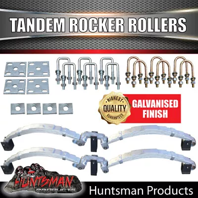 6 Leaf 3000Kg Dacromet Rocker Roller Trailer Spring & High Tensile U Bolt Kit • $590