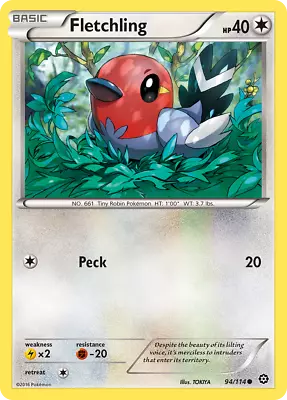 94/114 Fletchling - Steam Siege - Common Pokemon TCG Card • $0.99