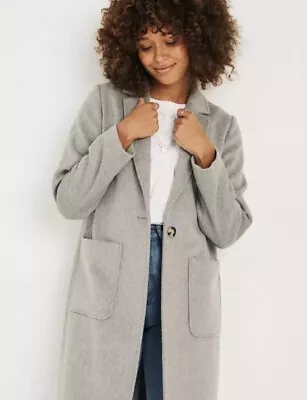 Fat Face Carla Chuck On Coat Grey Marl Size UK 10 - New With Tags • £39.95