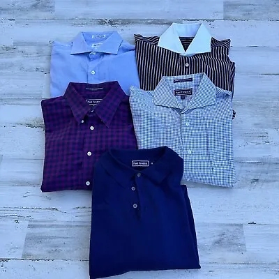 Lot Of 5 Mens Dress Shirts Paul Fredrick Size 16 16.5/35 Long Sleeve • $75