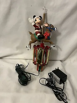 Mr. Christmas Mickey Mouse Reindeer Carousel Tree Topper Table Display In Box • $79.50