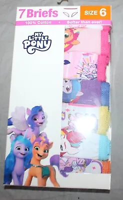 My Little Pony Girls' 7pk Underwear Panties 100% Cotton Size 6 • $9.09