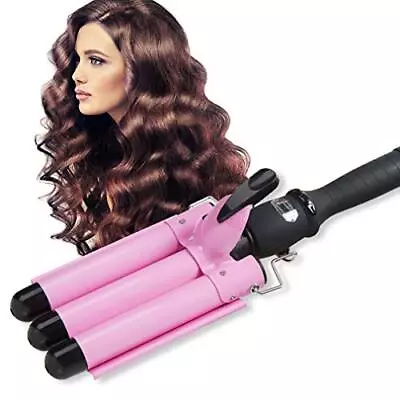 3 Barrel Curling Iron Wand With LCD Temperature Display - 1 Inch Professional Sa • $29.76