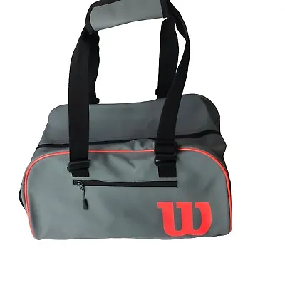 WILSON Gym Bag Athletic Tennis Bag Duffel Duffle Gray Grey Large. Straps • $165