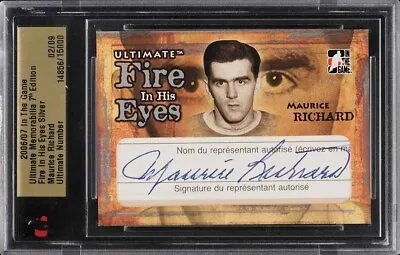 2006 ITG Ultimate Maurice Richard Fire In His Eyes Silver AUTO 2/9 Autograph • $899