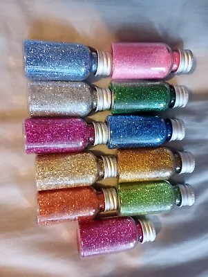 11 Glitter Tubes Assorted Colours Shaker Sparkle Pots Art Craft Kids Card Making • £4