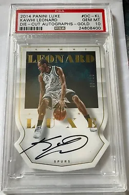 Kawhi Leonard 2014 Panini Luxe Auto PSA 10 Clippers Spurs Raptors MVP NBA 08/10 • $8500