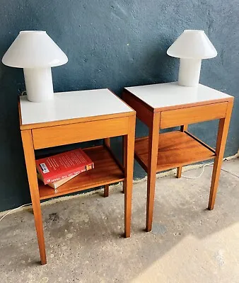 £295 • Buy Mid Century Vintage Teak & Formica Top Retro Bedside Table Drawer Units