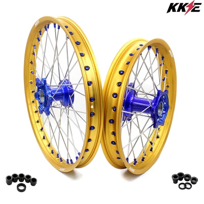 $449 • Buy KKE 21/19 Cast Wheels Set For Yamaha YZ250F 2001-2023 YZ450F 2003-2022 Gold Rims