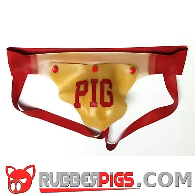 Rubberpigs   PIG  Codpiece Jockstrap Premium Rubber Latex / Rubber Gay Fetish • £45