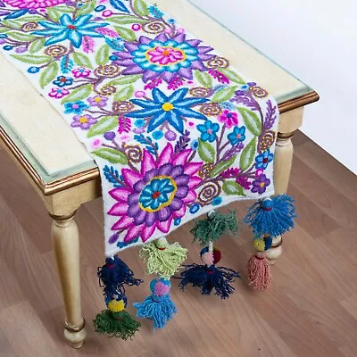 Handmade Table Runner From Peru Wide Table Decor Hand Embroidered Table Runner • $159.99