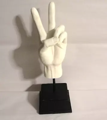 Peace Sign Hand Statue Art Sculpture 14  X 4.5” TMS 2005 Vitruvian Collection • $41.87