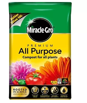 Premium Potting Mix Miracle-Gro 50L Grow Healthy Big Plants • £18.19