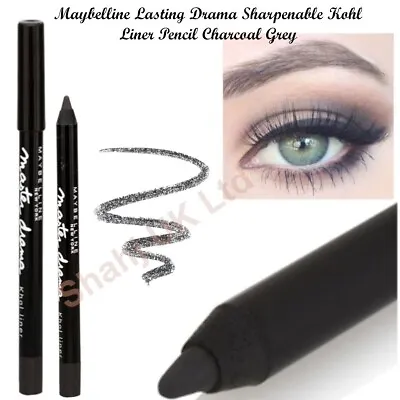 Maybelline Lasting Drama Sharpenable Kohl Liner Pencil Charcoal Grey Smokey Eyes • £5.99