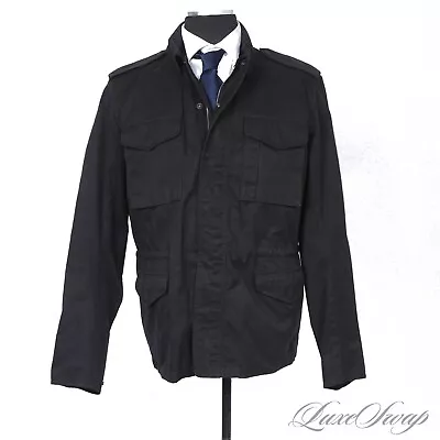 LNWOT Rag & Bone Made In USA Black Epaulet Shoulder Cinchwaist Field Coat 44 NR • $56