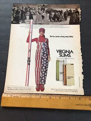 Virginia Slims Cigarettes Ad Clipping Original Vintage Magazine Print 1970s A16 • $9.99