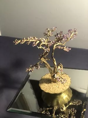 Vintage 1960s Swoboda Amethyst Gemstone Bonsai Tree • $85