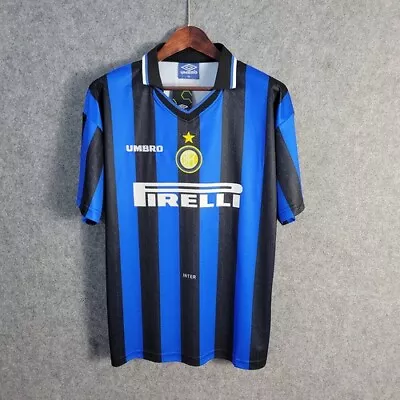 Inter Milan 1997/98 Retro / Vintage Home Shirt - Blue & Black - Various Sizes  • £34.99