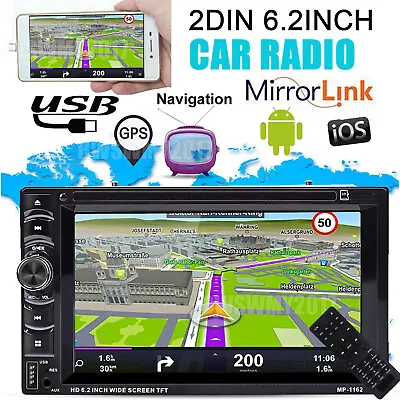 $95.90 • Buy Double Din Car Stereo Radio DVD Player Bluetooth TV USB Mirror Link For GPS