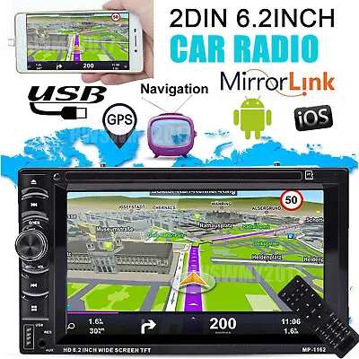 Double Din Car Stereo Radio DVD Player Bluetooth TV USB Mirror Link For GPS • $82.30