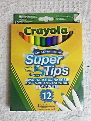 Crayola Supertips Bright Washable Markers - Pack Of 12 Felt Tips Pens • £4.95