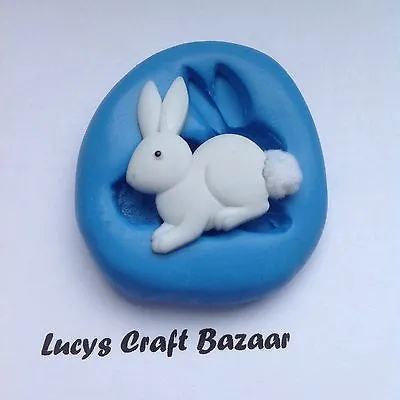 Silicone Mould Spring Easter Bunny Rabbit 2 Sugarcraft Cupcake Topper Chocolate • £2.94