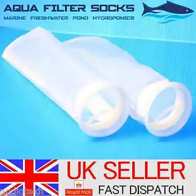 50/100/200 Micron 4  Ring 15  Long Nylon Mesh Filter Sock Aquarium Marine Sump • £4.90