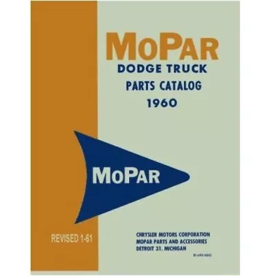 Illustrated MoPar Parts Manual For 1960 Dodge Trucks • $90.88