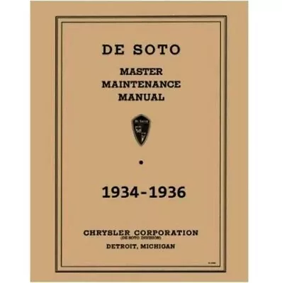 Factory Shop - Service Manual For 1934-1936 DeSoto • $49.88