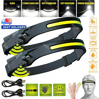 1-5x Waterproof COB Headlamp Night Buddy LED Motion Sensor Head Torch Headlight • $9.85