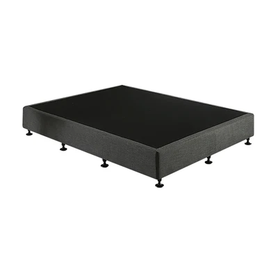 $938 • Buy Palermo Queen Ensemble Bed Base Platinum Graphite Linen Fabric