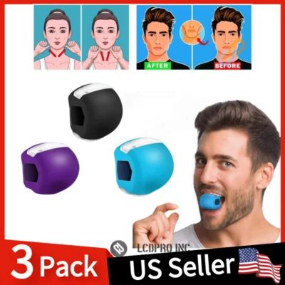 $10.45 • Buy Jawline Exerciser 3PCS Jawlineme Exercise Fitness Ball Neck Face Jawzrsize Jaw