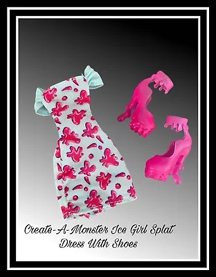 Monster High  Create-A-Monster Pink Ice Blob Girl Splat Dress & Shoes • $15.96