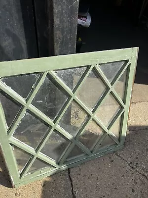 Antique C1900 MISSION Style TUDOR Diamond Pane Window Frame 31.5” X 26” X 1.75 • $195